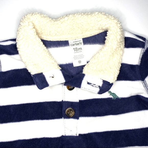 Like New! Carter’s Fleece Striped Sweater 18mo - Picture 4 of 6